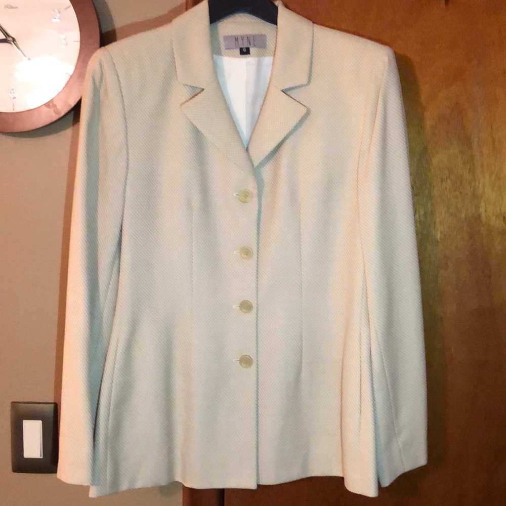 Myne Suit Matching Coat and Skirt Cream Color